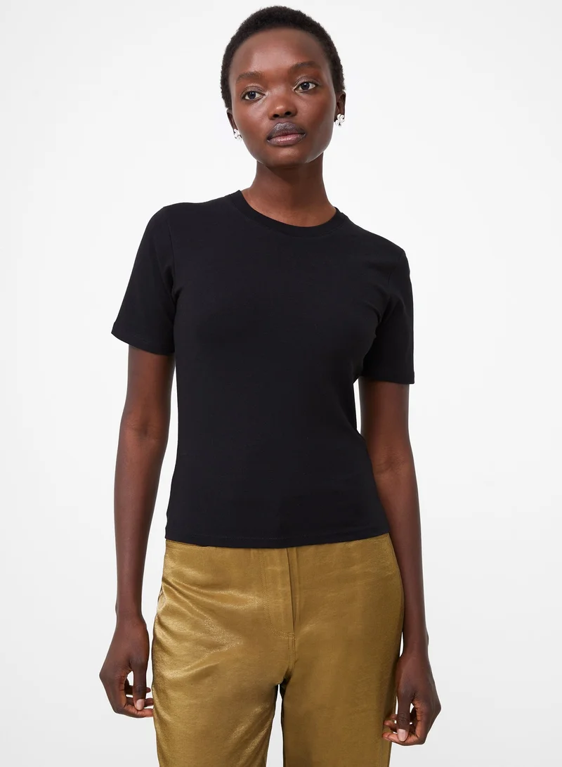 فرنش كونكشن تيشيرت رالي قطن بياقة دائرية